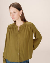 Load image into Gallery viewer, Grace &amp; Mila Savannah smocking detail blouse Olive
