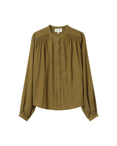 Grace & Mila Savannah smocking detail blouse Olive
