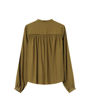 Load image into Gallery viewer, Grace &amp; Mila Savannah smocking detail blouse Olive
