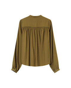 Grace & Mila Savannah smocking detail blouse Olive