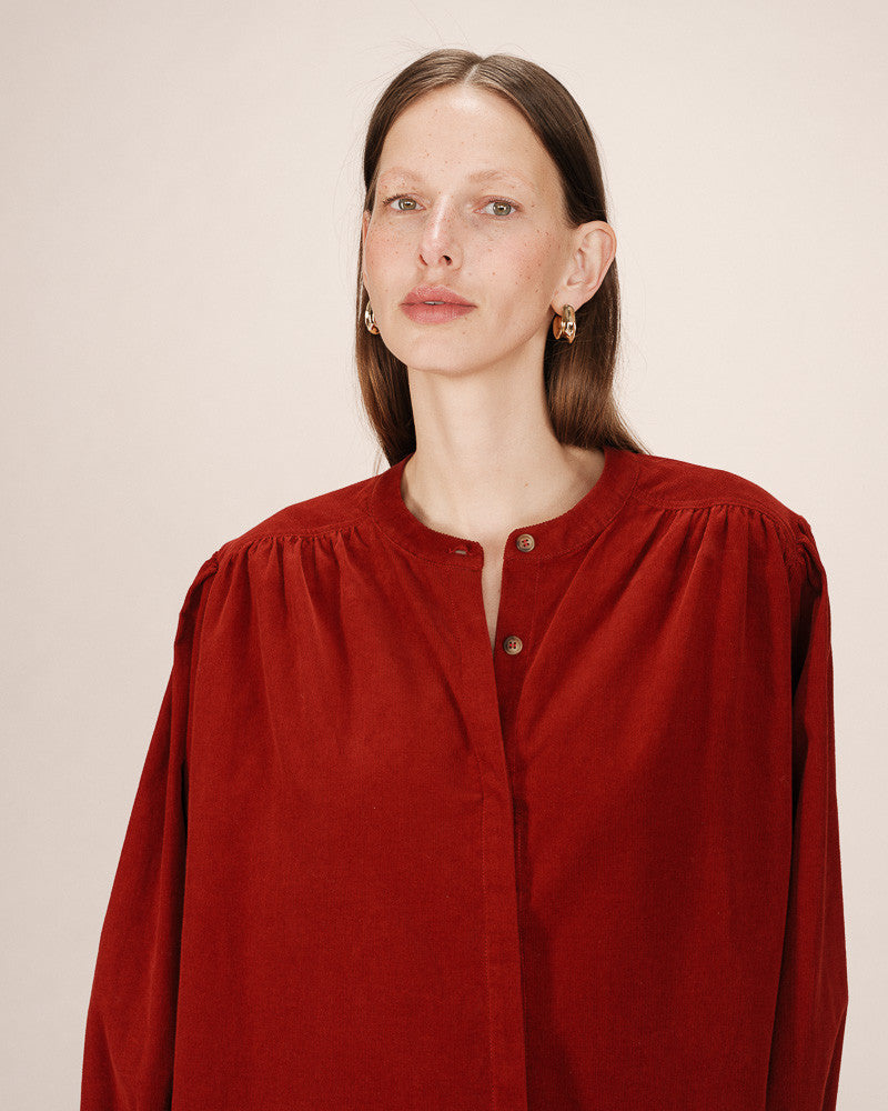 Grace & mila Suri corduroy oversized shirt Terracotta