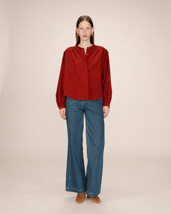 Grace & mila Suri corduroy oversized shirt Terracotta