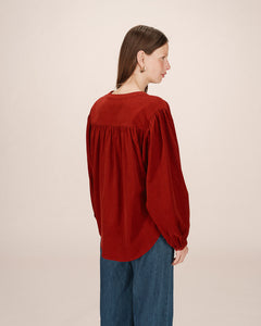 Grace & mila Suri corduroy oversized shirt Terracotta