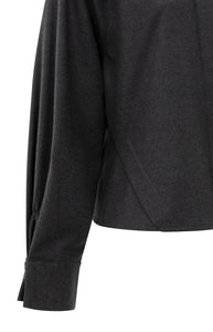 YAYA Batwing blouse with angled seams Oyster Black