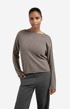 Load image into Gallery viewer, YAYA Boat neck decorative seam sweater Brown Melange
