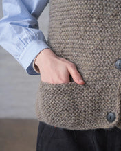 Load image into Gallery viewer, Bibico Elaine hand knit waistcoat Nutmeg
