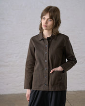 Load image into Gallery viewer, Bibico Marcia relaxed pinstripe jacket Cocoa Stripe
