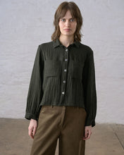 Load image into Gallery viewer, Bibico Ada textured micro check shirt Green
