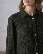 Load image into Gallery viewer, Bibico Ada textured micro check shirt Green
