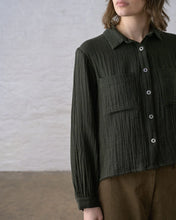 Load image into Gallery viewer, Bibico Ada textured micro check shirt Green
