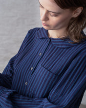 Load image into Gallery viewer, Bibico Jolene textured casual shirt Blue stripe
