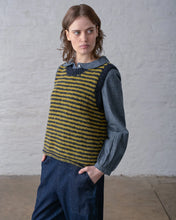 Load image into Gallery viewer, Bbico Heather handknit striped tank Navy Lichen
