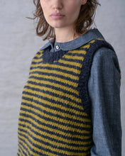 Load image into Gallery viewer, Bbico Heather handknit striped tank Navy Lichen
