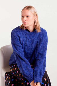 Compañia Fantastica Cable knit jumper True Blue