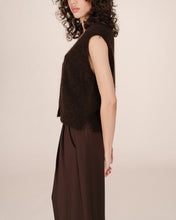 Load image into Gallery viewer, Grace &amp; Mila Santa mohair blend sleeveless cardigan Chocolate
