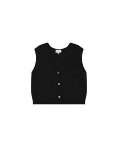 Grace & Mila Santa mohair blend sleeveless cardigan Chocolate