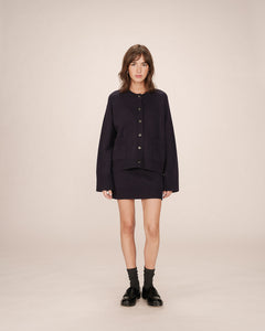 Grace & Mila Sanson oversized patch pocket cardigan Marine