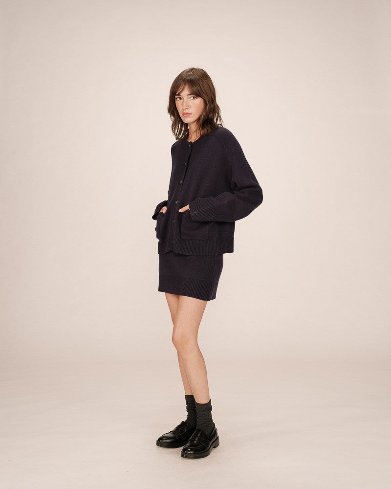 Grace & Mila Sanson oversized patch pocket cardigan Marine