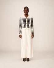 Load image into Gallery viewer, Grace &amp; Mila Pam striped cardigan jacket Ecru Navy
