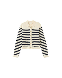 Grace & Mila Pam striped cardigan jacket Ecru Navy