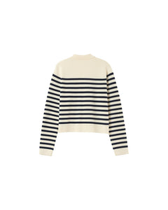 Grace & Mila Pam striped cardigan jacket Ecru Navy