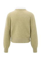 Load image into Gallery viewer, YAYA Detachable collar cardigan Pale Olive Green

