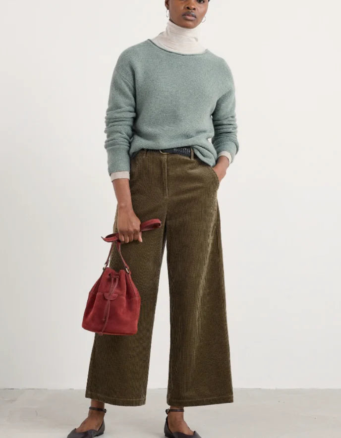 Seasalt Asphodel cord trouser Dark Seagrass
