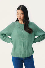 Load image into Gallery viewer, Part Two Fry pointelle cosy knit Creme de Menthe
