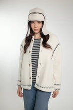 Load image into Gallery viewer, Nooki Poppy Borg embroidered jacket Cream
