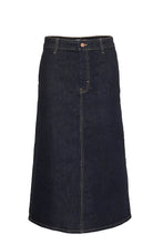 Load image into Gallery viewer, Part Two Frigge denim midi skirt Dark Denim
