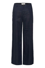 Load image into Gallery viewer, Part Two Ninnes classic wide leg linen trouser Dark Navy

