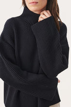 Load image into Gallery viewer, Part Two Angeline chunky rib cotton funnel neck jumper Dark Navy
