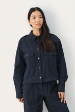 Load image into Gallery viewer, Part Two Fetima crease effect utility jacket Dark Navy

