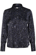 Load image into Gallery viewer, Part Two Maica shirt Dark Navy Leopard
