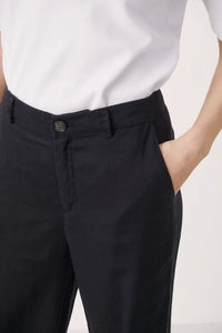 Part Two Ninnes classic wide leg linen trouser Dark Navy