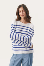 Load image into Gallery viewer, Part Two Eivor cotton knit pullover Deep Ultramarine
