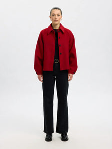 Selected Femme Liva wool blend jacket Equestrian Red