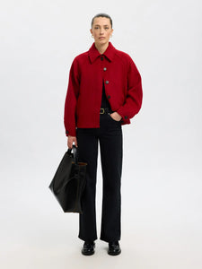 Selected Femme Liva wool blend jacket Equestrian Red