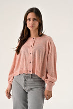 Load image into Gallery viewer, Orfeo Maelie speckled boxy knit cardigan Rose - CW CW 
