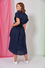 Load image into Gallery viewer, Eb &amp; Ive La Vie linen belted shirt dress Sapphire
