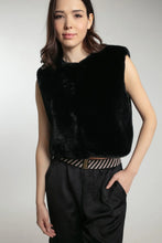 Load image into Gallery viewer, Nooki Edelweiss fur gilet Black
