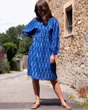 Load image into Gallery viewer, Bibico Kasbah woven dress Blue Ikat
