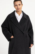 Load image into Gallery viewer, YAYA Long wool blend oversized coat Hole Black Melange
