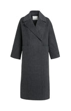 Load image into Gallery viewer, YAYA Long wool blend oversized coat Hole Black Melange
