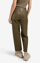 Load image into Gallery viewer, YAYA Faux leather trousers with seam detail Capers Brownish Green
