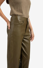 Load image into Gallery viewer, YAYA Faux leather trousers with seam detail Capers Brownish Green
