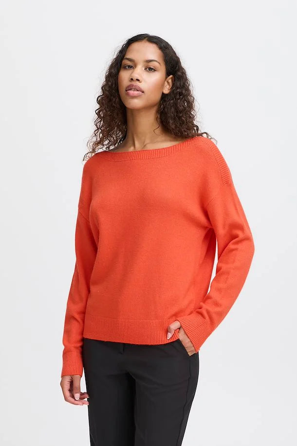 Ichi Sella boat neck knit Fiesta