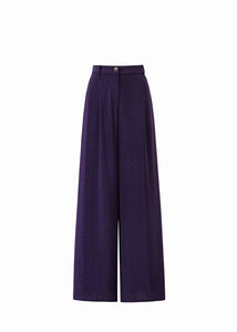 FRNCH Philo subtle lurex fluid pants Violet