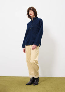 FRNCH Solaine utilitarian work shirt Denim Blue