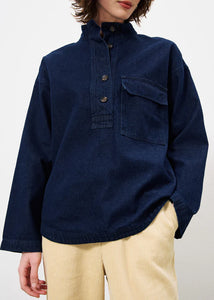 FRNCH Solaine utilitarian work shirt Denim Blue